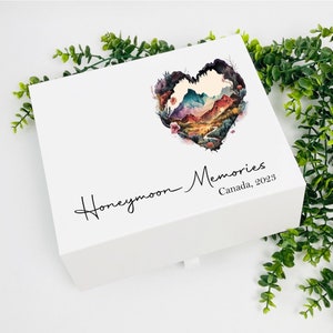 Luxury personalised &#39;Honeymoon Memories&#39; keepsake box, Honeymoon box, Personalised gift box, Wedding gift box
