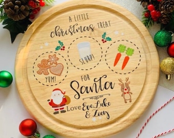 Wooden Christmas Eve treat boards, Santa treat board, Christmas Eve Plate, Santa plate, Father Christmas Treat Board
