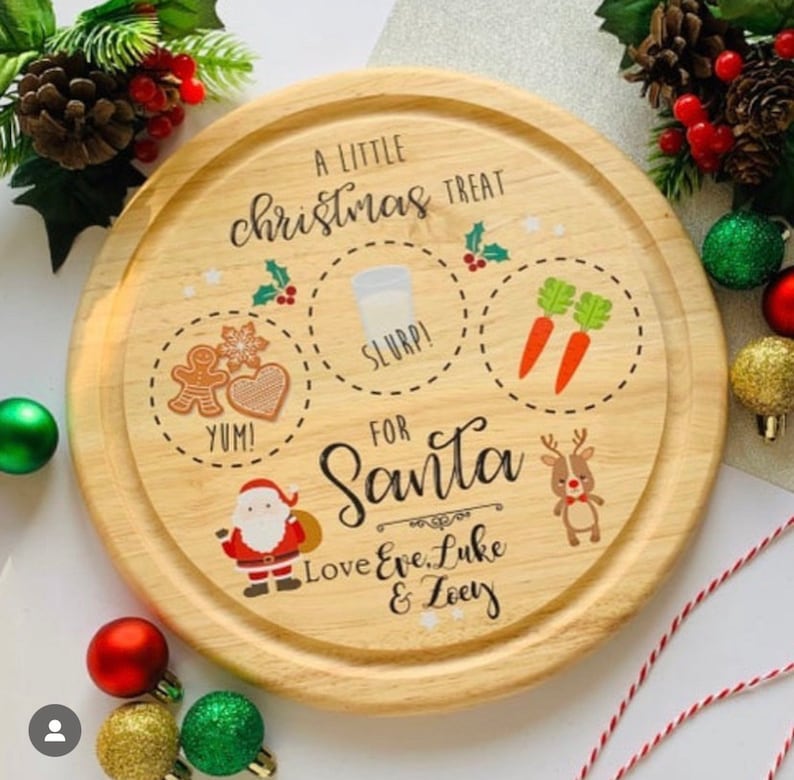 Wooden Christmas Eve treat boards, Santa treat board, Christmas Eve Plate, Santa plate, Father Christmas Treat Board image 1