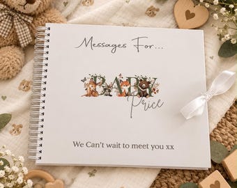 Personalised Baby Book - Baby Shower Gift - Personalised Baby Shower Message Book - Baby Keepsake Guest Book