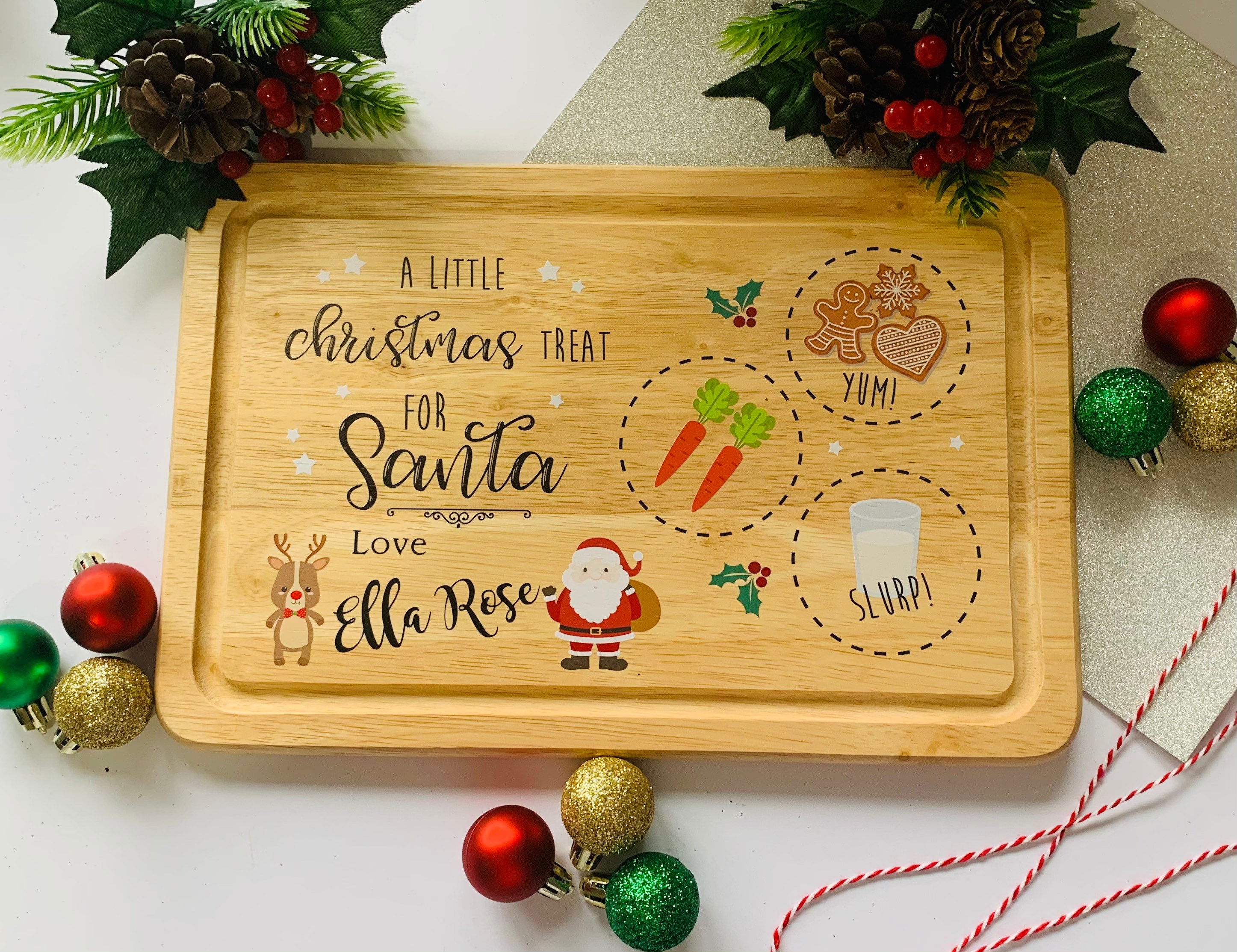 Wooden Christmas Eve treat boards Santa treat board Etsy