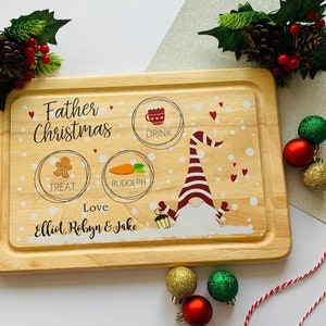 Wooden Christmas Eve treat boards, Santa treat board, Christmas Eve Plate, Santa plate, Father Christmas Treat Board image 4