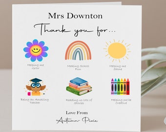 Personalized Thank You Teacher Card: End of Term Gift