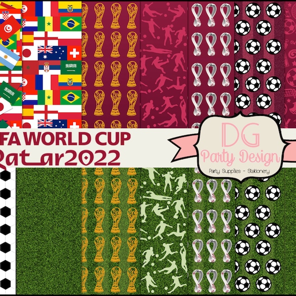 World Cup Qatar 2022 Digital Paper and FREE CLIPART! Soccer Digital Paper, Background, InstantDownload! Personal and Comercial Use! Football