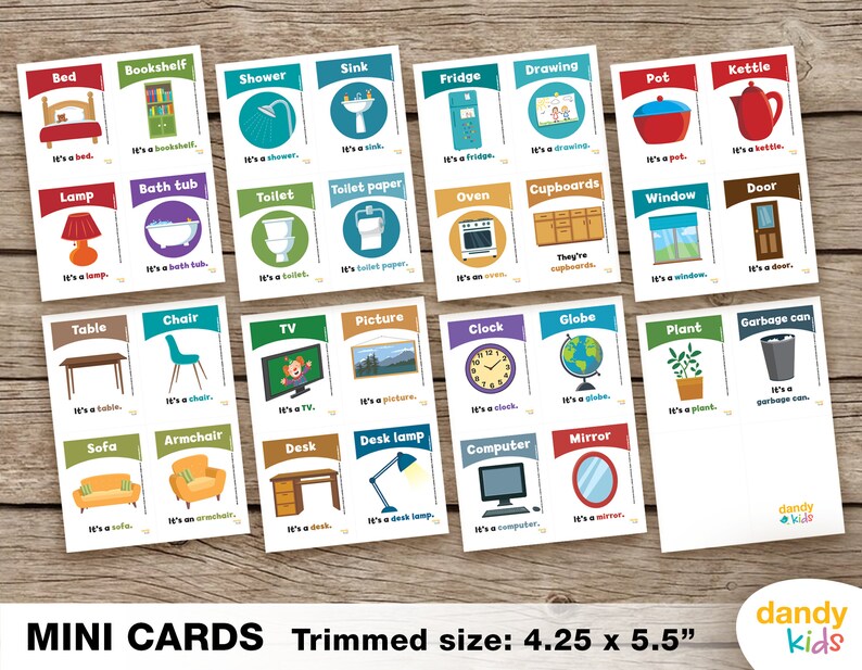 Household Items Flashcards / Furniture Flashcards / Printable ...