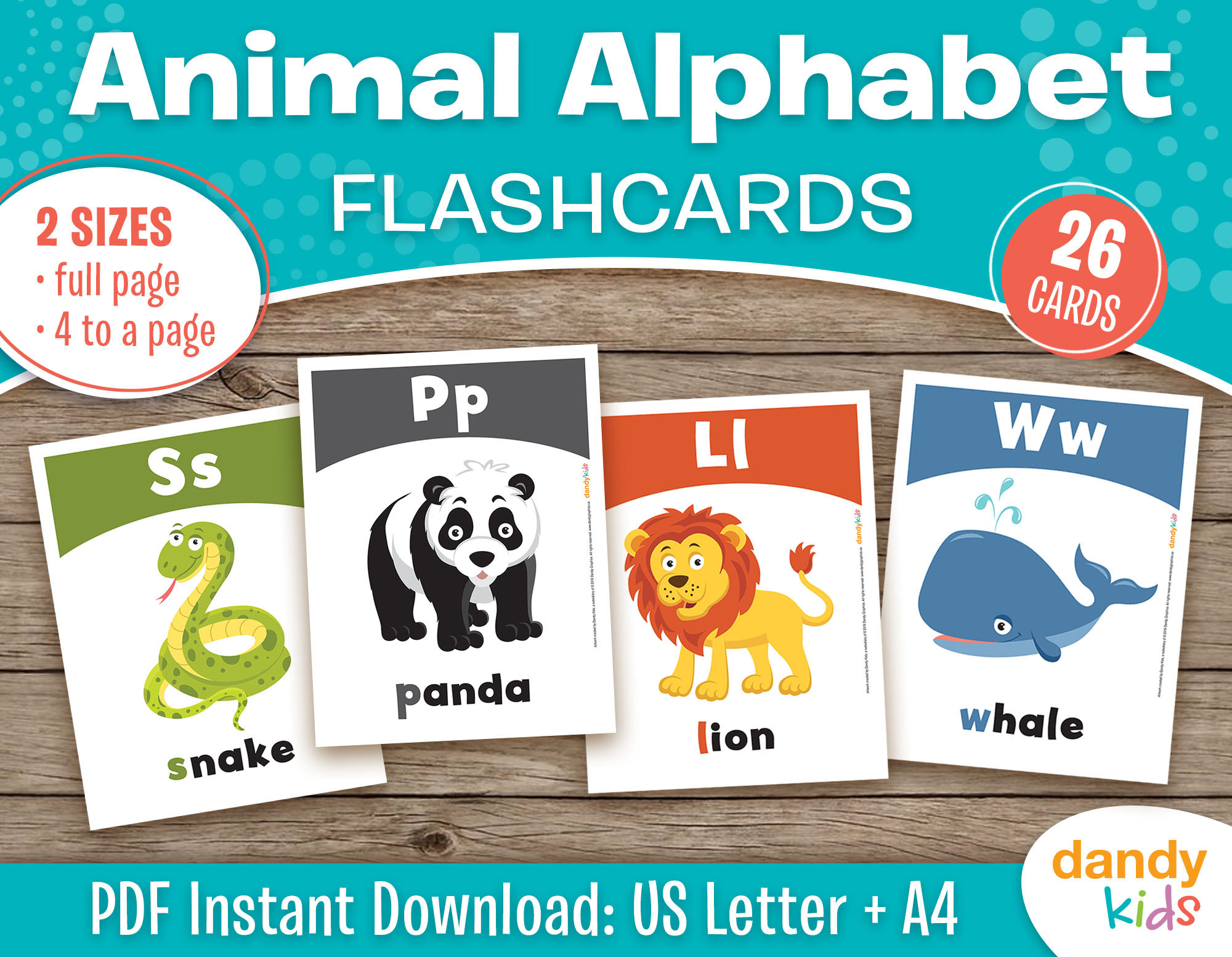 Animal Alphabet Flashcards, Printable Animal Alphabet Flashcards, ABC