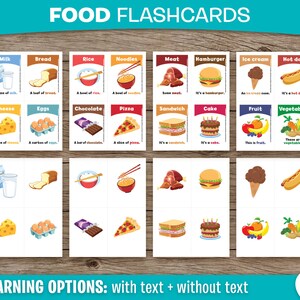 Food Flashcards Printable Food Flashcards Homeschool Activity