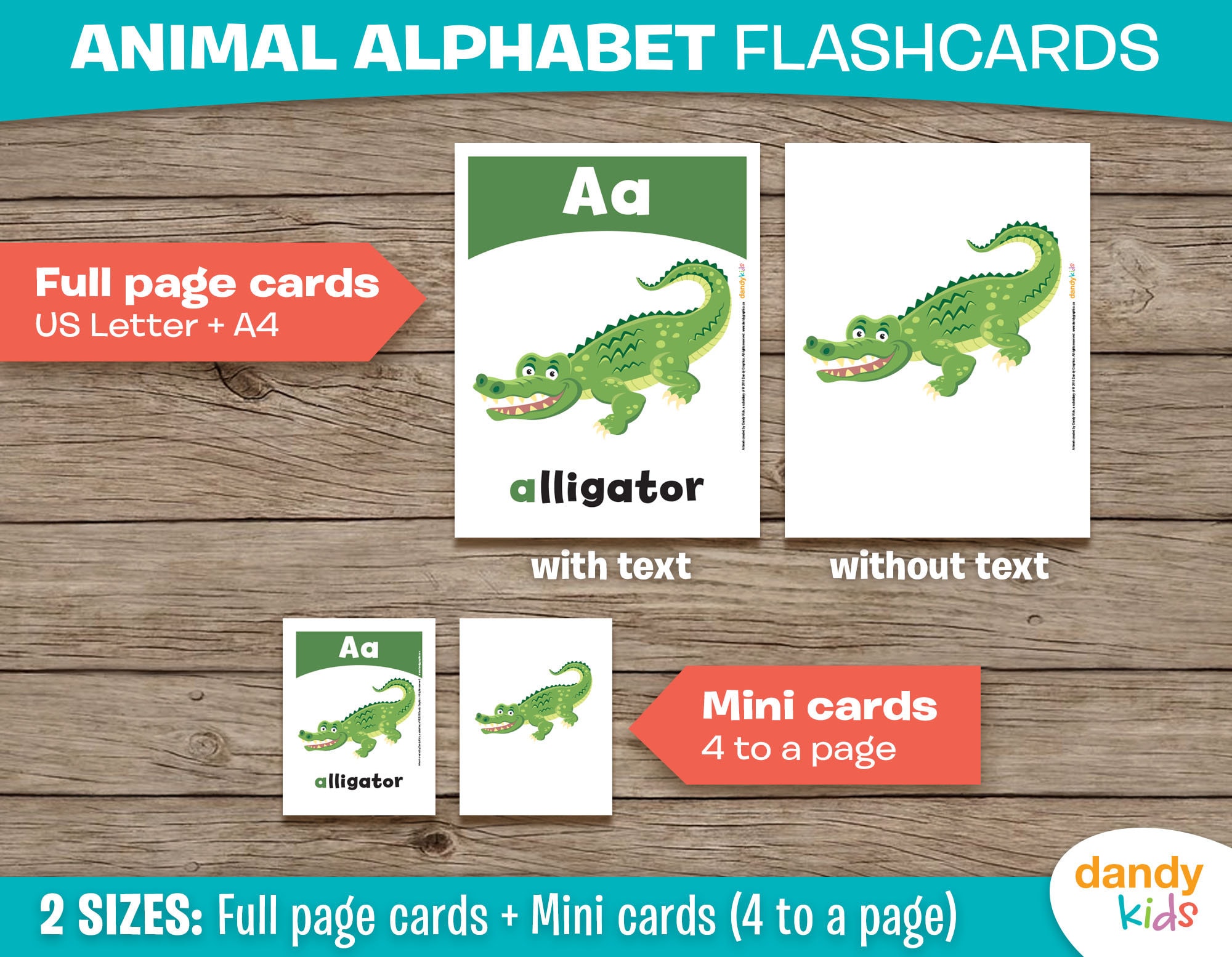 Animal Alphabet Flashcards, Printable Animal Alphabet Flashcards, ABC