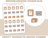 Mail Printable Stickers | Digital Planner Sticker Download | Cut Lines | Planner Sticker Printable | PI12