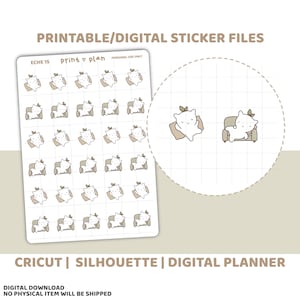 Lazy Day Printable Eche Character Stickers | Digital Planner Sticker Download | Cut Lines | Planner Sticker Printable | ECHE15
