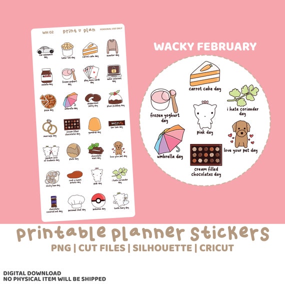 Cakes Instant Download Printable Planner Stickers for Birthdays