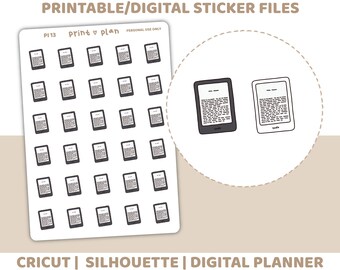 Kindle Printable Stickers | Digital Planner Sticker Download | Cut Lines | Planner Sticker Printable | PI13