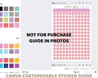 Not for purchase - Canva Customisable Sticker Guide - Guide In Photos