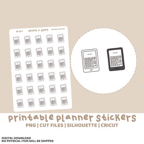 Kindle Stickers Printable Planner Stickers Cut Lines Etsy Australia