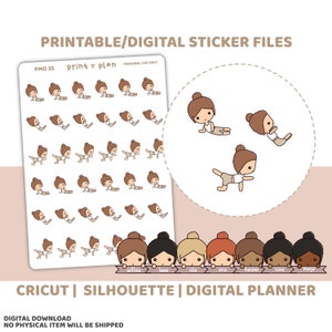 Pilates Printable PMD People Stickers | Digital Planner Sticker Download | Cut Lines | Planner Sticker Printable | PMD35