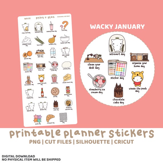 Holiday Planner Stickers, Cute Holiday Icon, Calendar, U.S. Holidays, Boju  Holidays, Celebration Stickers, Sticker Sheet for Planning 