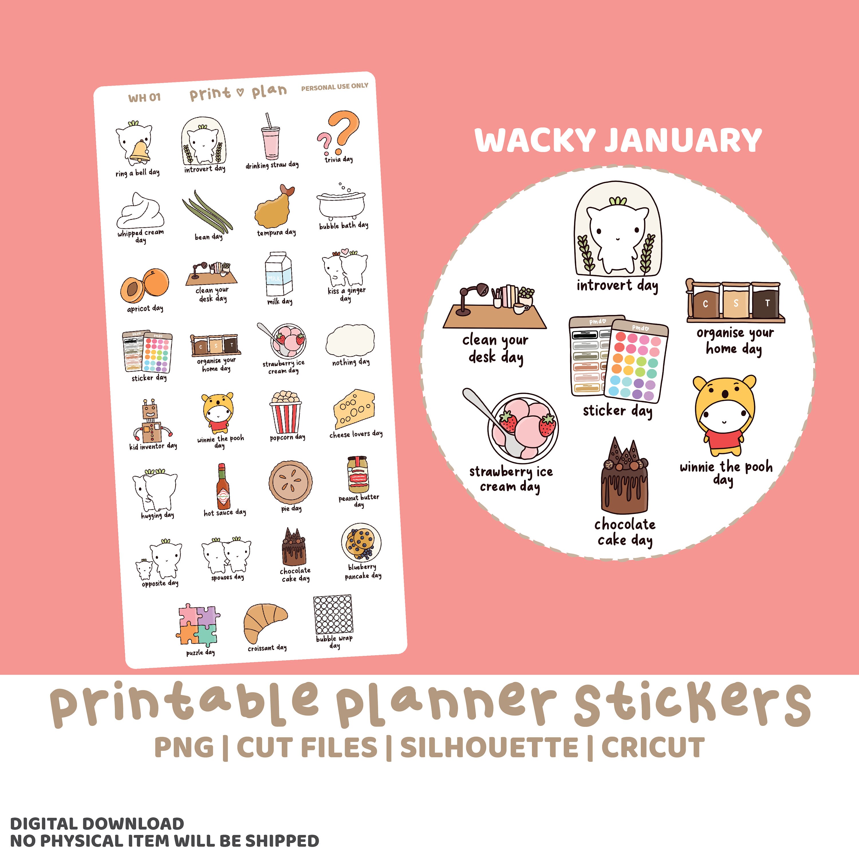  USA Yearly Holiday Decorative Stickers for Planners, Journals,  and Calendars, 70 stickers, NEW LOOK : Handmade Products