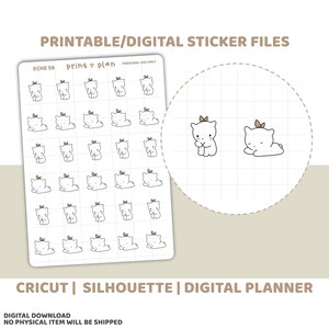 Pegatinas de personajes tristes para imprimir en Eche / Pegatinas para planificador digital para descargar / Líneas de corte / Pegatinas para planificador imprimibles / ECHE56