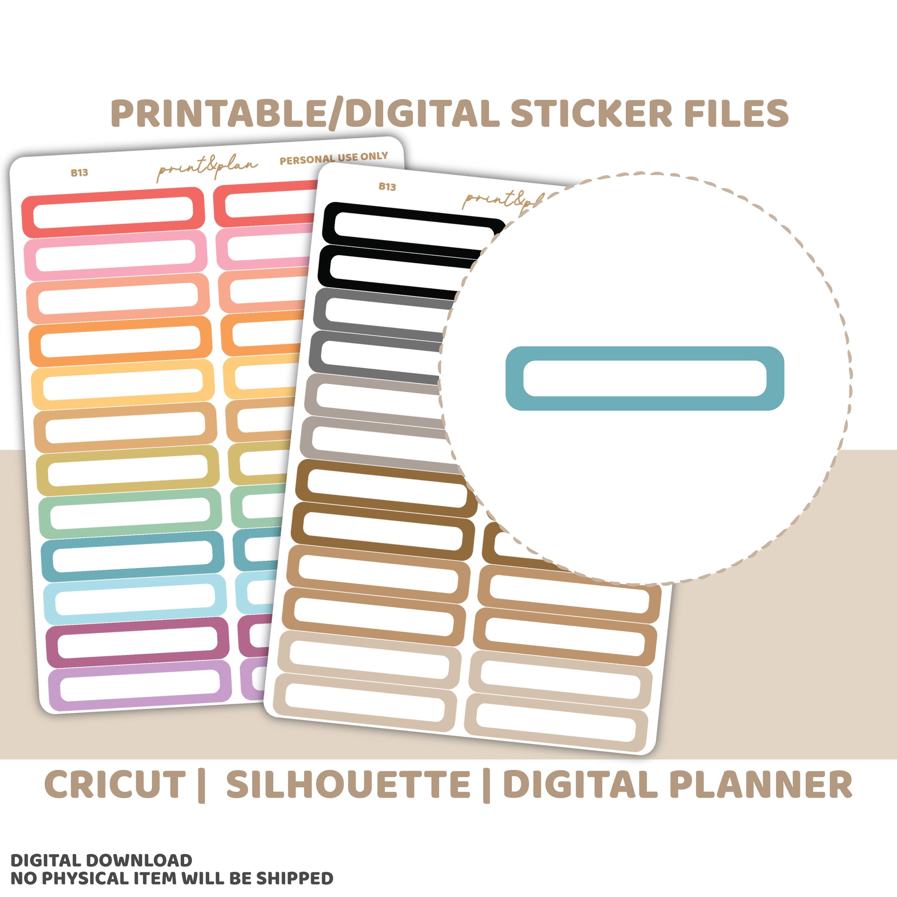 Label Box Planner Stickers Printable | Digital Download | Cut Lines ...