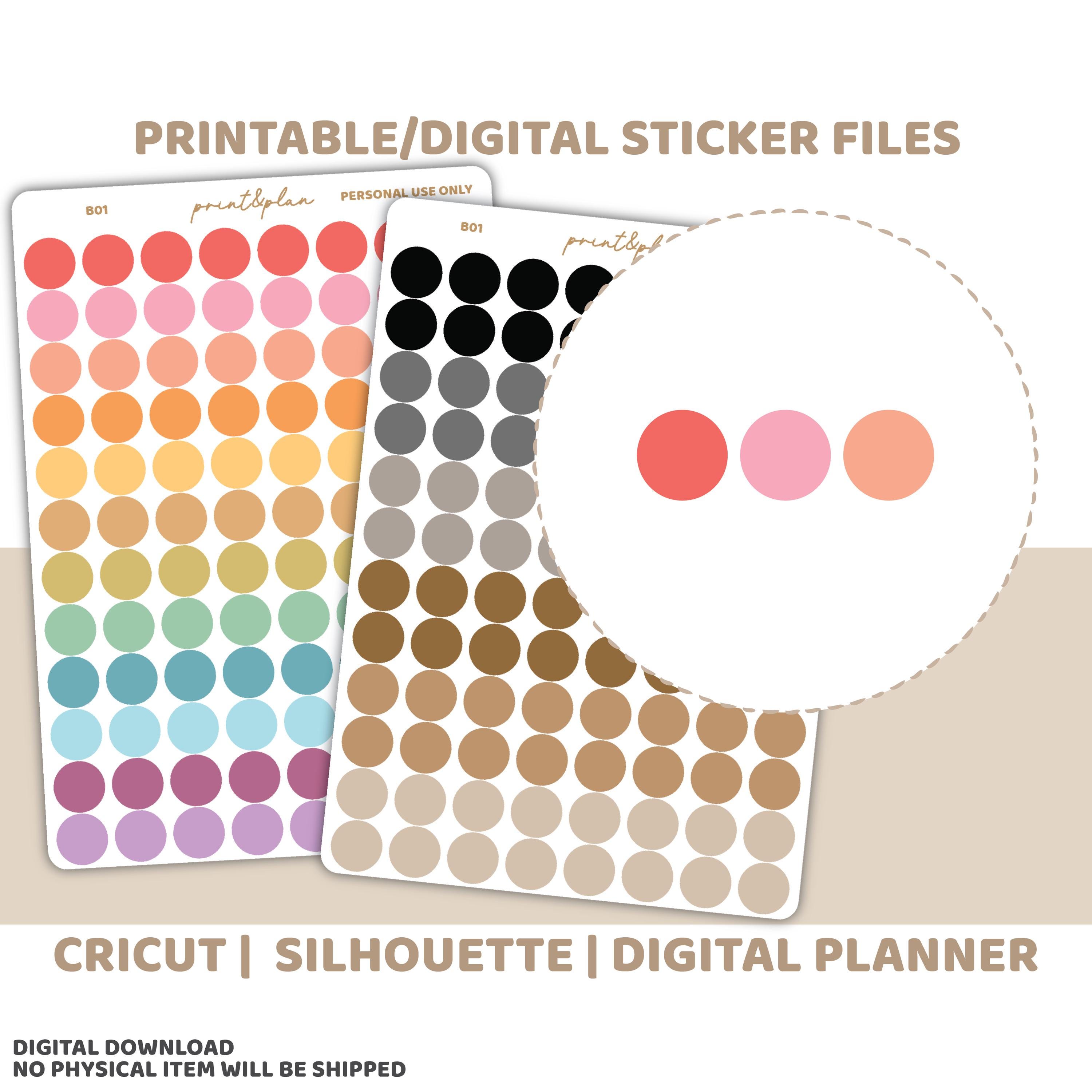 Highlight Dots Sticker Mini Dots Planner Stickers Printable | Digital Download | Cut Lines ...