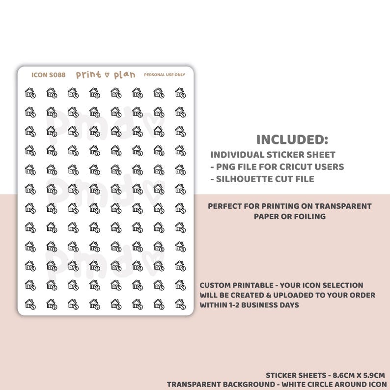 Custom Mini Dot Icons Printable Stickers | Digital Planner Sticker ...