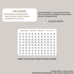Any 5 Custom Tiny Dot Icons Half Sheet Printable Stickers | Digital ...
