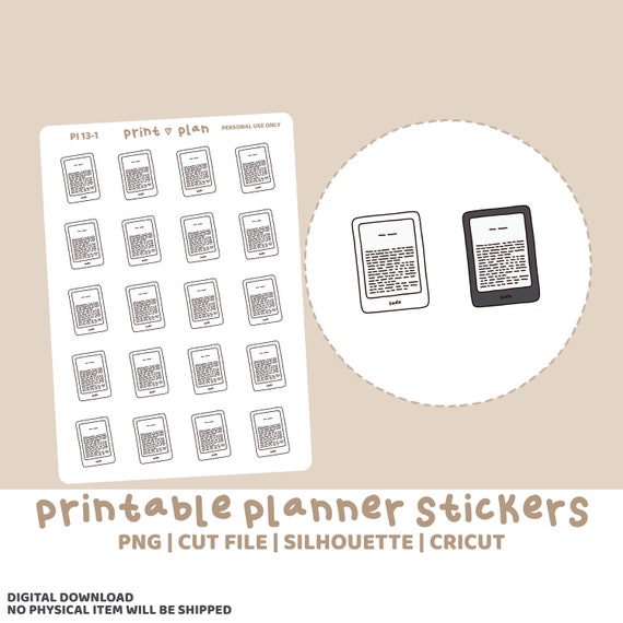 Buy Kindle Printable Stickers Digital Planner Sticker Download Cut Lines  Planner Sticker Printable PI13 Online in India 