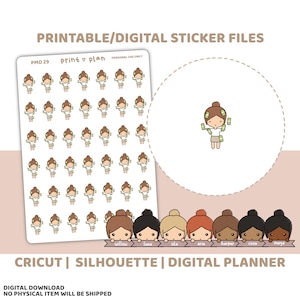Zahl Tag druckbare PMD Personen Aufkleber | Digitaler Planer Sticker Download | Schnittlinien | Planner Sticker Printable | PMD29