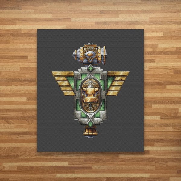 World of Warcraft, Racial Crest Of The Dwarves, Dwarf, Icon of the Forge, Cross stitch pattern PDF