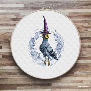 Magic Pigeon, Magic Dove, Halloween, cross stitch pattern PDF