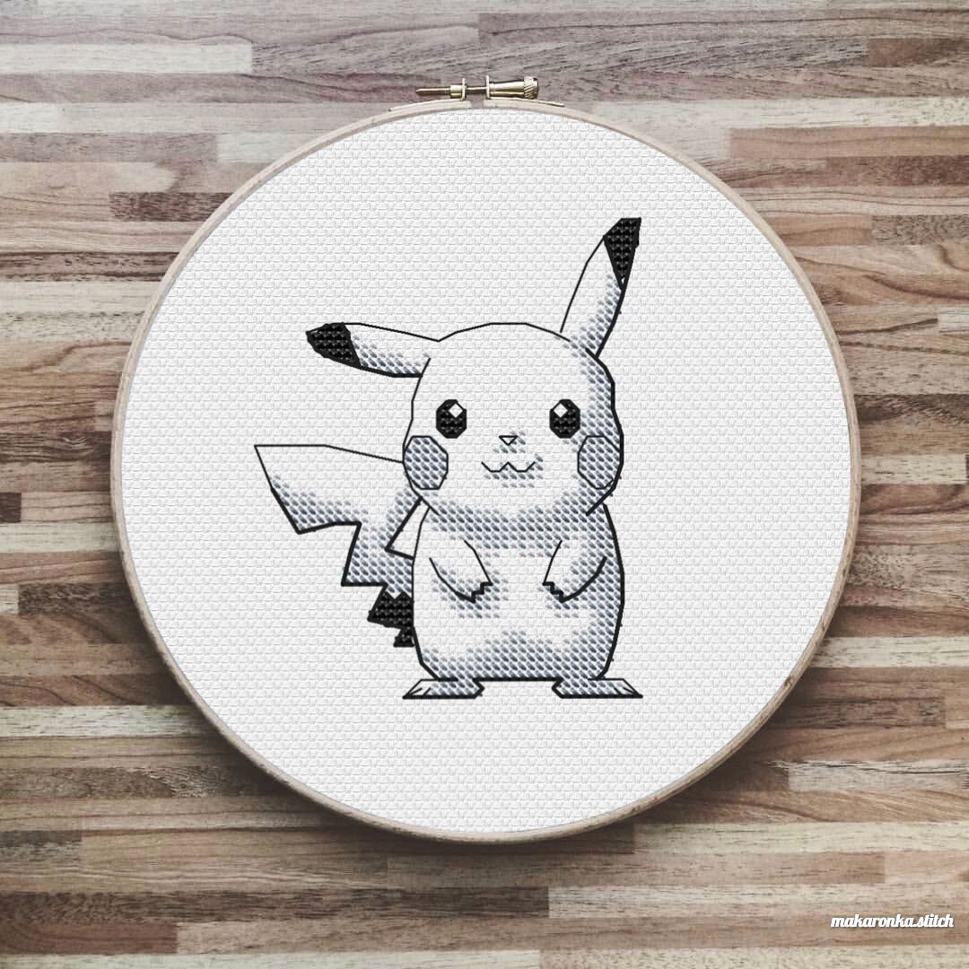 Pikachu Heart - Pokemon - Cross Stitch Pattern PDF Downloadable