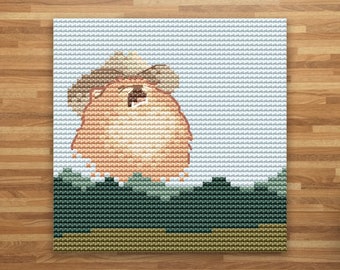 Cat hat, Cowboy Cat, Landscape, Country Roads Cat Meme, Cross stitch pattern PDF