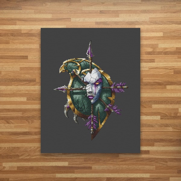 World of Warcraft, Forsaken Crest, Icon of Pine, Cross Stitch Pattern PDF