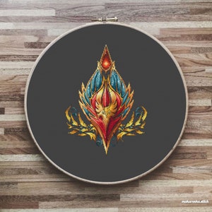 World of Warcraft, Blood Elf Crest, Icon of Blood, Cross stitch pattern PDF