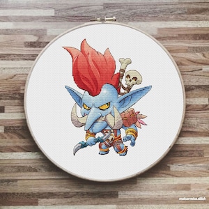 Vol&#39;jin Darkspear, Warchief of the Horde, Shaman, Troll, Cross stitch pattern PDF