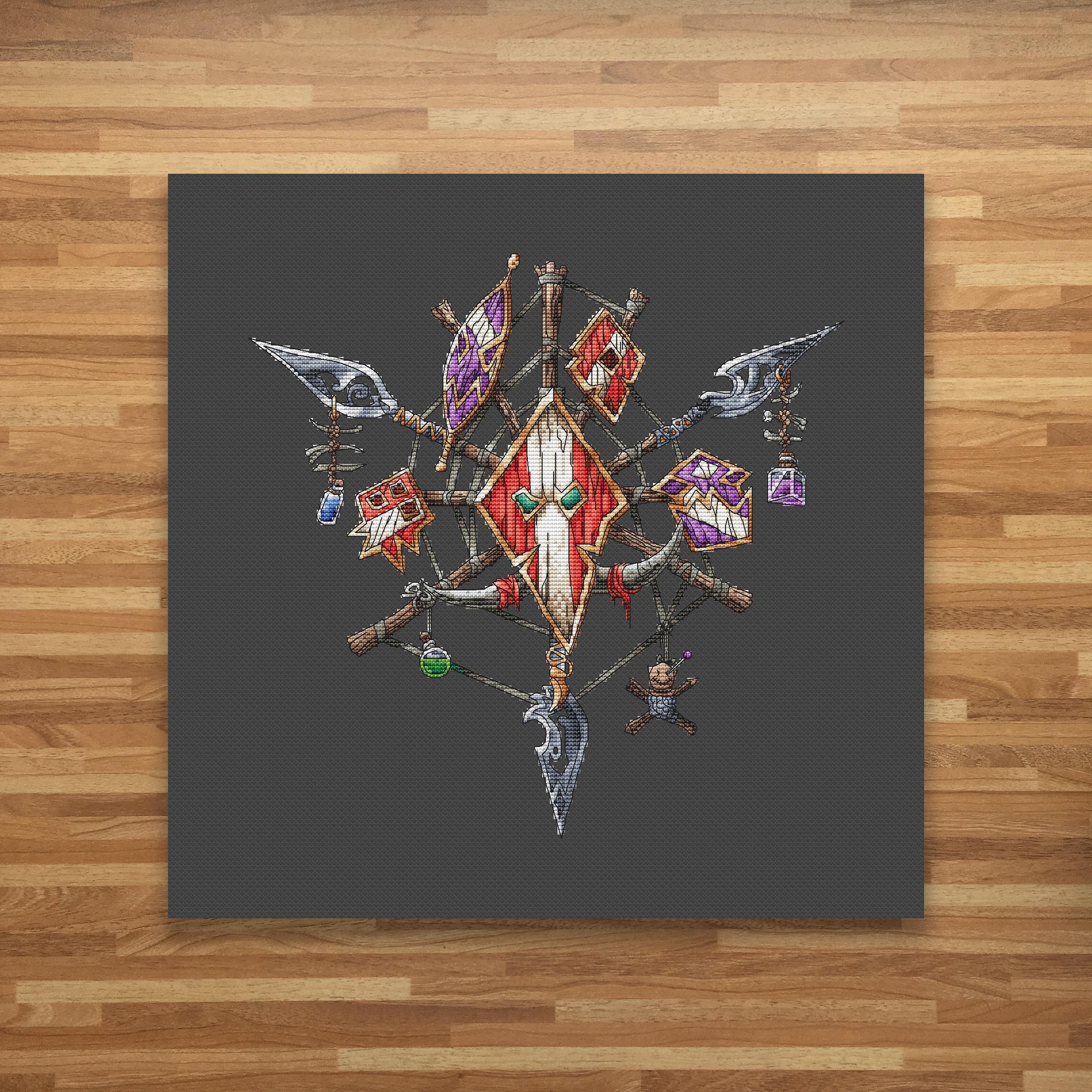World of Warcraft, Troll Crest, Icon of Shadows, Cross stitch pattern PDF