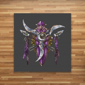 World of Warcraft, Night Elf Crest, Icon of Wisdom, cross stitch pattern PDF