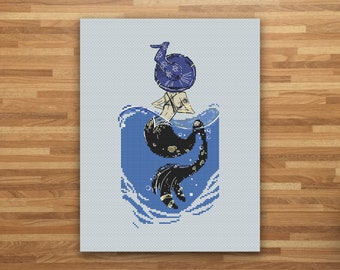Mermaid, Summer Sea Vacation, Cross stitch pattern PDF