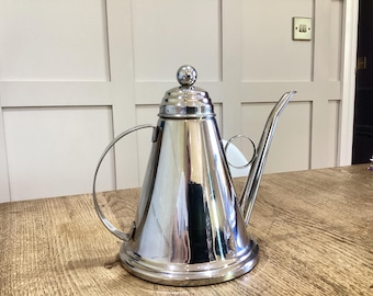 Vintage Vev Inox Italy- Stainless Steel 18/10 Metal Coffee/Teapot -Circa 1960s