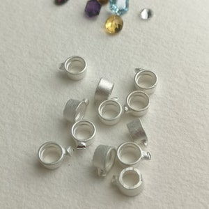 6mm Round collet recycled sterling silver or 9ct gold cast stone setting