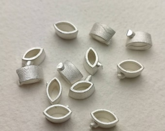 6x3mm Marquise collet recycled sterling silver or 9ct gold cast stone setting