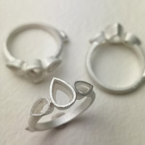 7x5mm and 5x3mm Pear  collet recycled sterling silver or 9ct gold cast ring blank