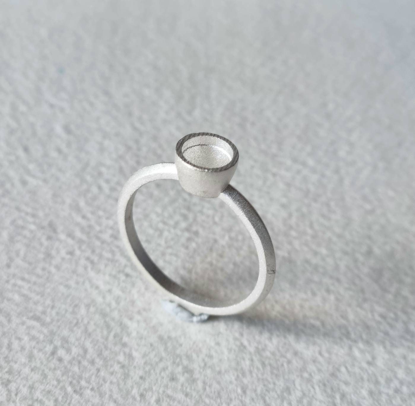 6mm Round Collet Recycled Sterling Silver or 9ct Gold Cast Ring Blank ...