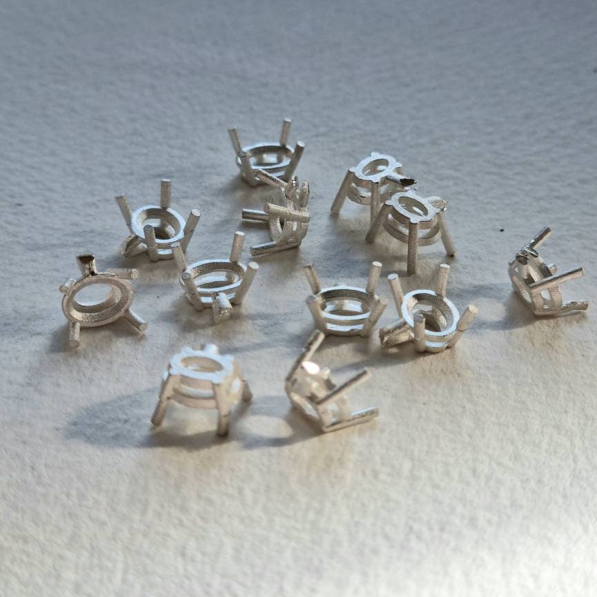 PH PandaHall 925 Ohrringrohlinge – Sterlingsilber Mit 4 Krallen Im Kreuz-Stil, Perfekt Zur Schmuckherstellung, Vielseitig Und Elegant Für Edelsteine & Perlen