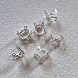 10x8mm Oval 8 claw recycled sterling silver or 9ct gold cast stone setting