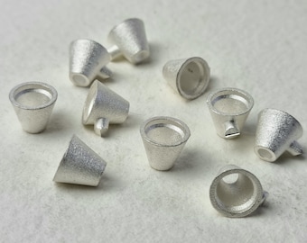 6.5mm Round tapered tall collet recycled sterling silver or 9ct gold cast stone setting