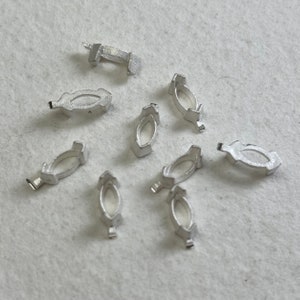 6x3mm Marquise semi collet recycled sterling silver or 9ct gold cast stone setting
