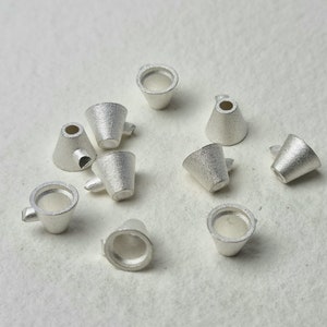 6mm Round tapered tall collet recycled sterling silver or 9ct gold cast stone setting