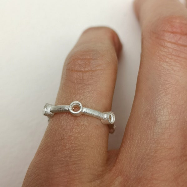 2mm Round collet recycled sterling silver or 9ct gold cast eternity ring blank