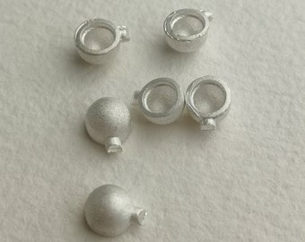 5mm Round Cup collet recycled sterling silver or 9ct  gold cast stone setting